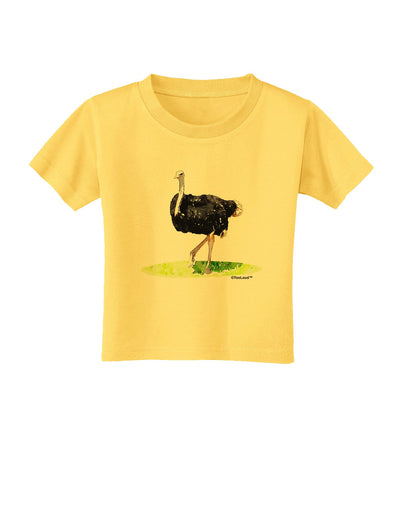 Ostrich Watercolor Toddler T-Shirt-Toddler T-Shirt-TooLoud-Yellow-2T-Davson Sales