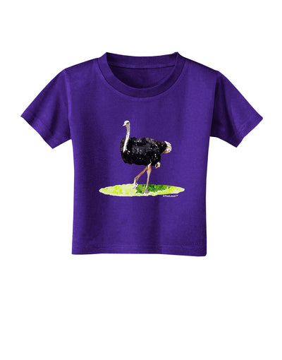 Ostrich Watercolor Toddler T-Shirt Dark-Toddler T-Shirt-TooLoud-Purple-2T-Davson Sales