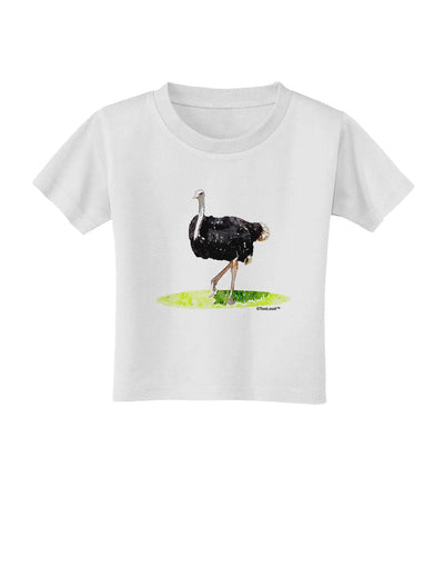 Ostrich Watercolor Toddler T-Shirt-Toddler T-Shirt-TooLoud-White-2T-Davson Sales