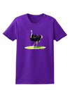 Ostrich Watercolor Womens Dark T-Shirt-TooLoud-Purple-X-Small-Davson Sales