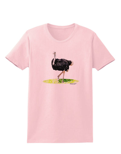 Ostrich Watercolor Womens T-Shirt-Womens T-Shirt-TooLoud-PalePink-X-Small-Davson Sales