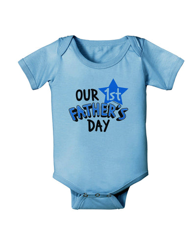 Our 1st Father's Day Baby Romper Bodysuit-Baby Romper-TooLoud-LightBlue-06-Months-Davson Sales