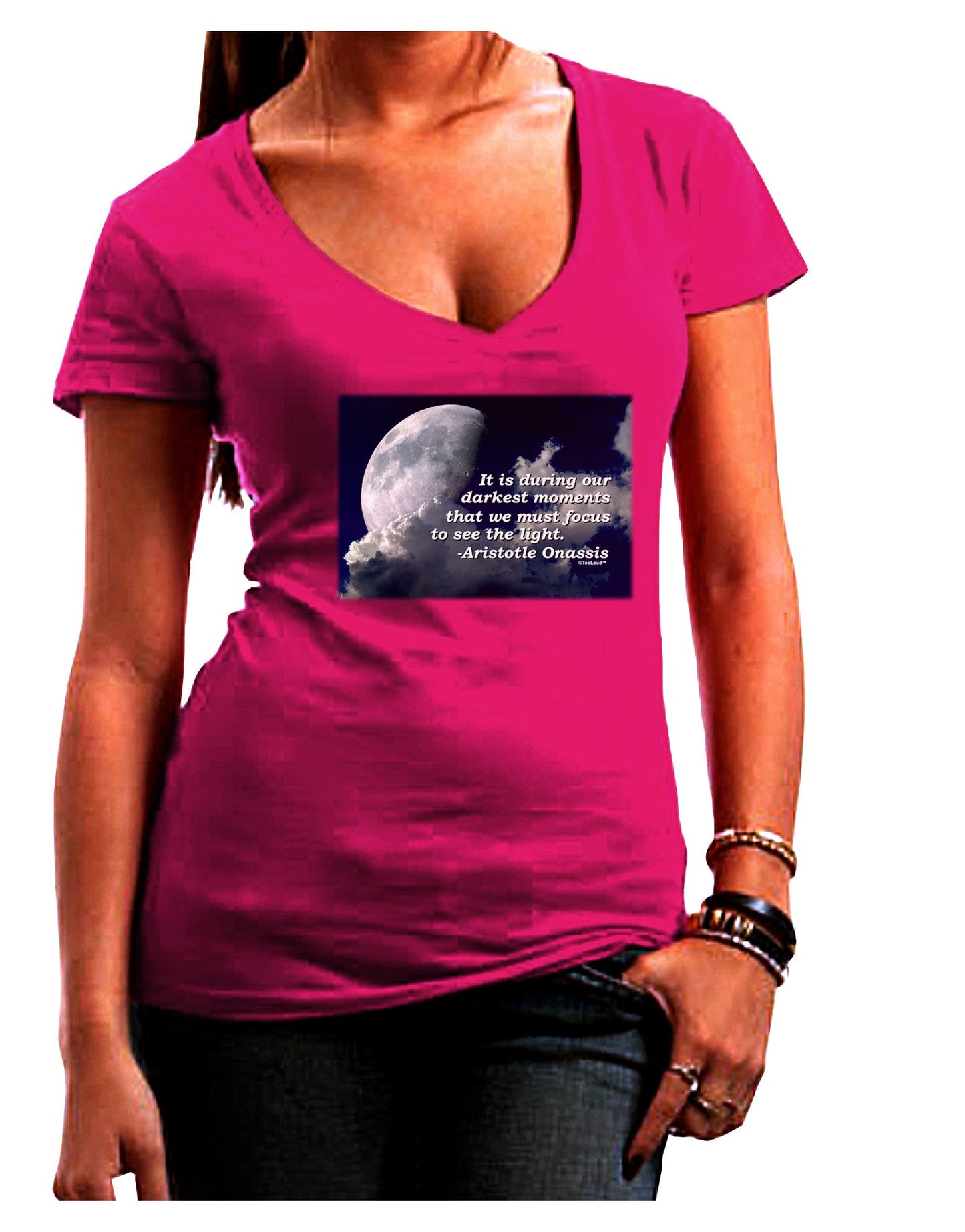 Our Darkest Moments Womens V-Neck Dark T-Shirt-Womens V-Neck T-Shirts-TooLoud-Hot-Pink-Juniors Fitted Small-Davson Sales