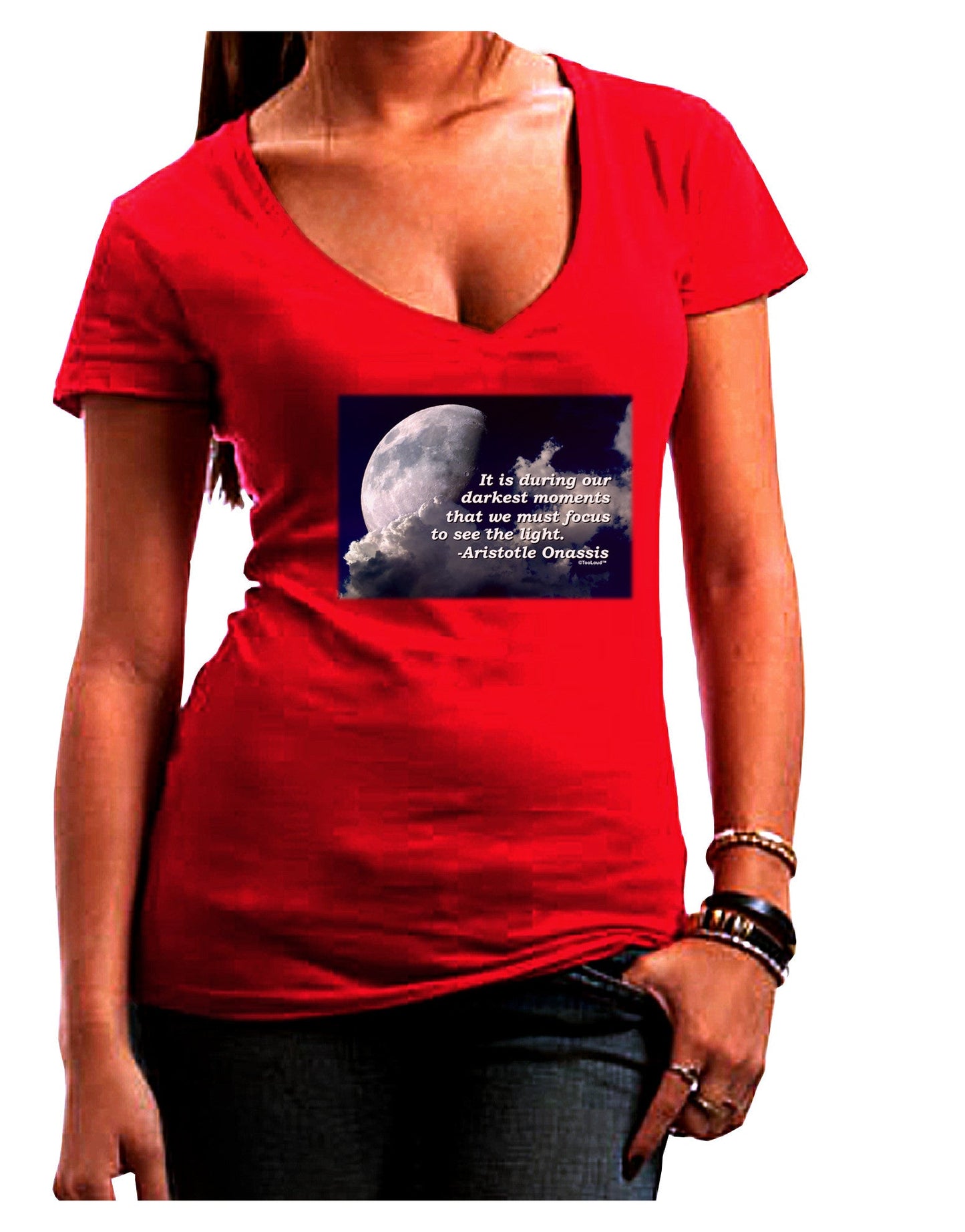Our Darkest Moments Womens V-Neck Dark T-Shirt-Womens V-Neck T-Shirts-TooLoud-Red-Juniors Fitted Small-Davson Sales