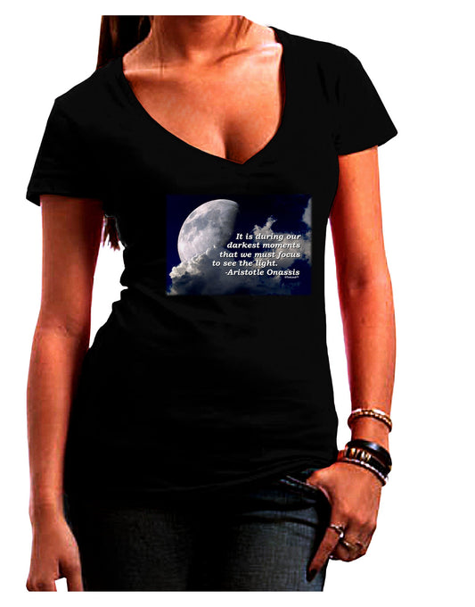 Our Darkest Moments Womens V-Neck Dark T-Shirt-Womens V-Neck T-Shirts-TooLoud-Black-Juniors Fitted Small-Davson Sales