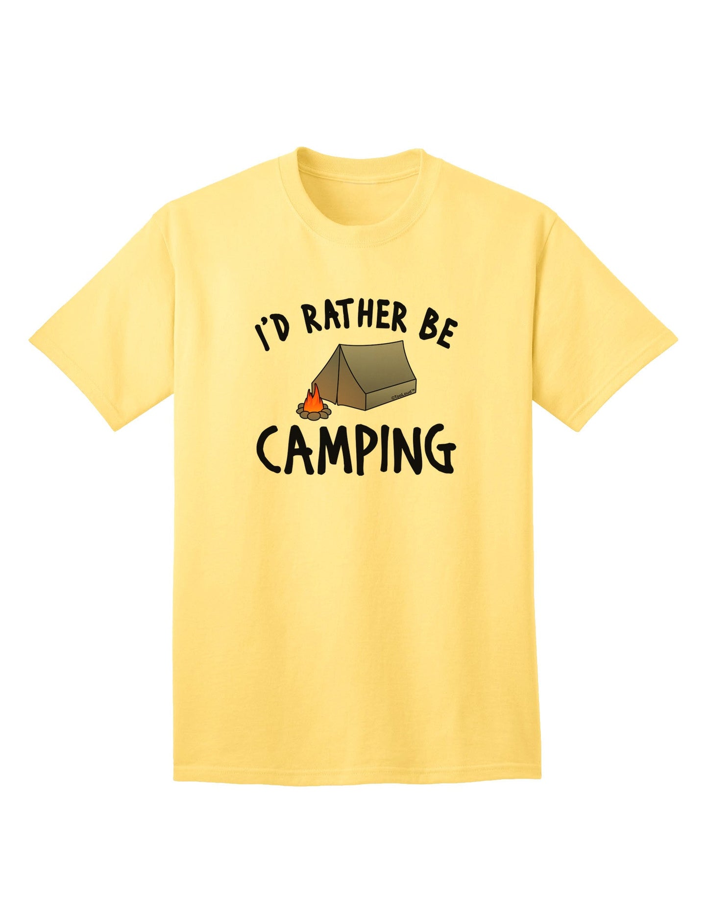 Outdoor Enthusiast's Choice: I'd Rather Be Camping - Adult T-Shirt-Mens T-shirts-TooLoud-Yellow-Small-Davson Sales