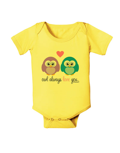 Owl Always Love You Baby Romper Bodysuit by TooLoud-Baby Romper-TooLoud-Yellow-06-Months-Davson Sales