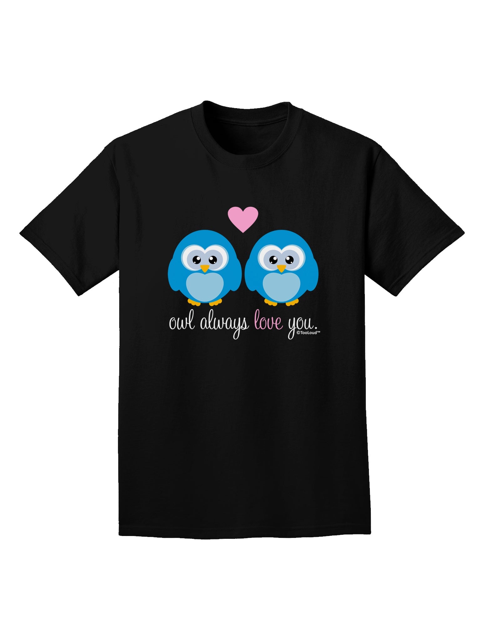 Owl Always Love You - Blue Owls Adult Dark T-Shirt by TooLoud-Mens T-Shirt-TooLoud-Black-Small-Davson Sales
