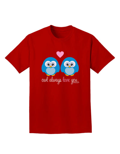 Owl Always Love You - Blue Owls Adult Dark T-Shirt by TooLoud-Mens T-Shirt-TooLoud-Red-Small-Davson Sales