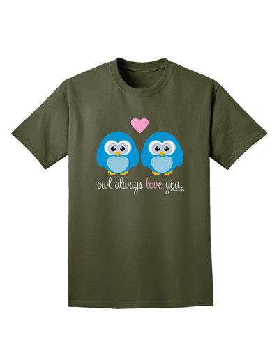 Owl Always Love You - Blue Owls Adult Dark T-Shirt by TooLoud-Mens T-Shirt-TooLoud-Military-Green-Small-Davson Sales