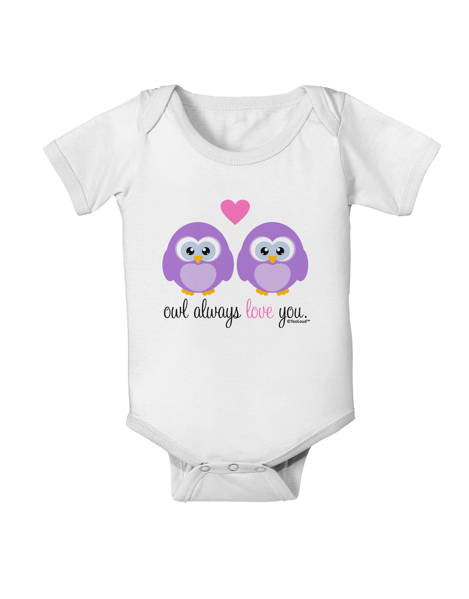 Owl Always Love You - Purple Owls Baby Romper Bodysuit by TooLoud-Baby Romper-TooLoud-White-06-Months-Davson Sales