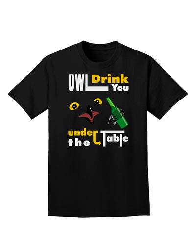 Owl Drink You Under the Table Adult Dark T-Shirt-Mens T-Shirt-TooLoud-Black-Small-Davson Sales