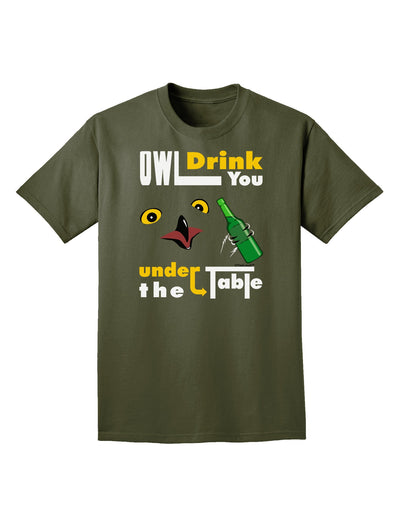 Owl Drink You Under the Table Adult Dark T-Shirt-Mens T-Shirt-TooLoud-Military-Green-Small-Davson Sales