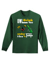 Owl Drink You Under the Table Adult Long Sleeve Dark T-Shirt-TooLoud-Dark-Green-Small-Davson Sales