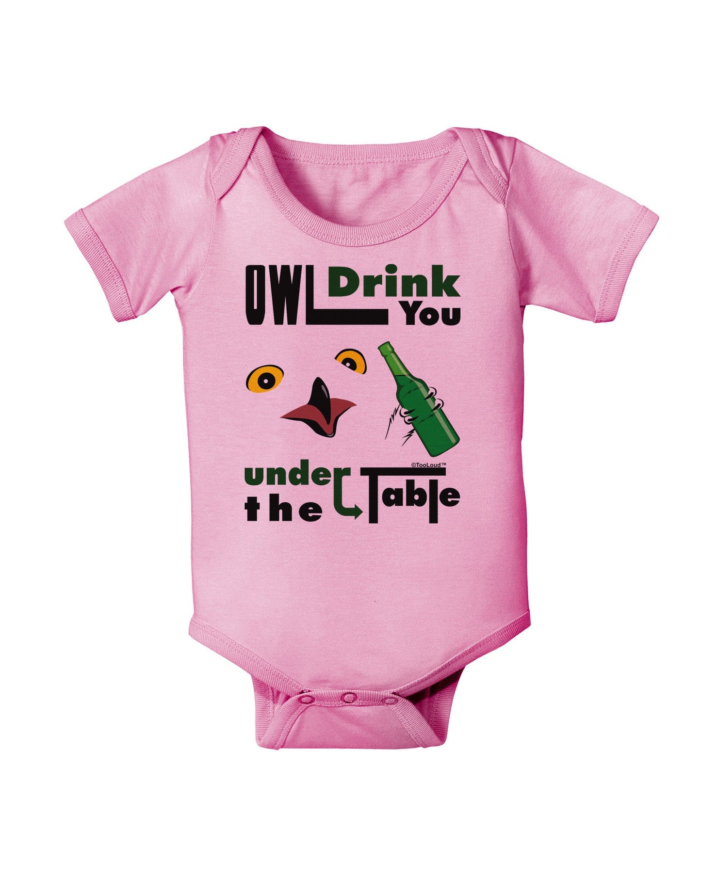 Owl Drink You Under the Table Baby Romper Bodysuit-Baby Romper-TooLoud-Pink-06-Months-Davson Sales