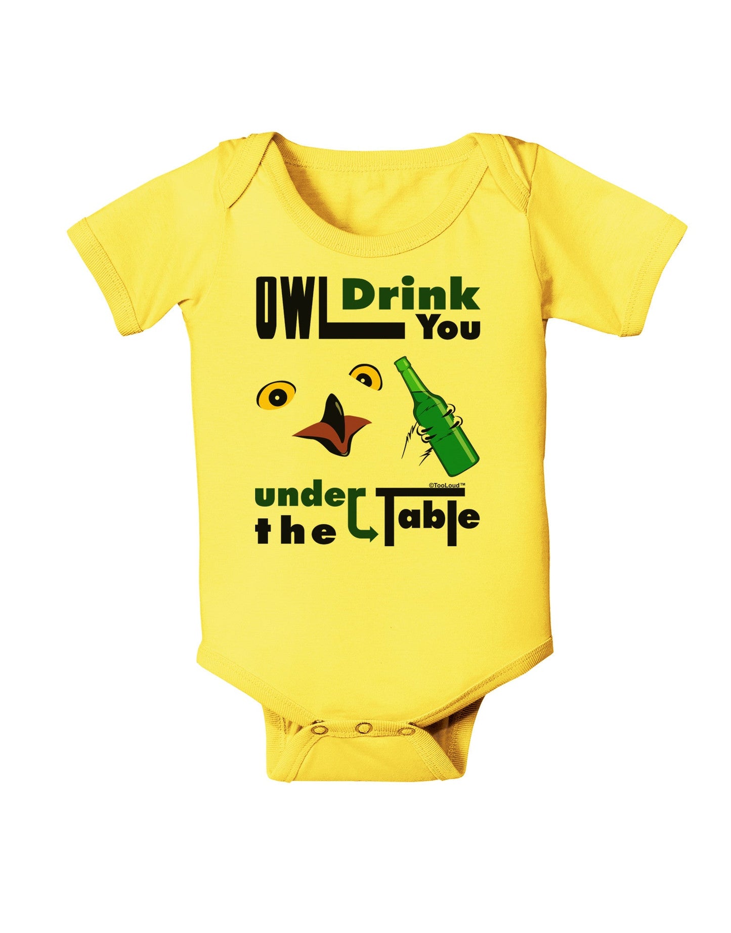 Owl Drink You Under the Table Baby Romper Bodysuit-Baby Romper-TooLoud-Yellow-06-Months-Davson Sales