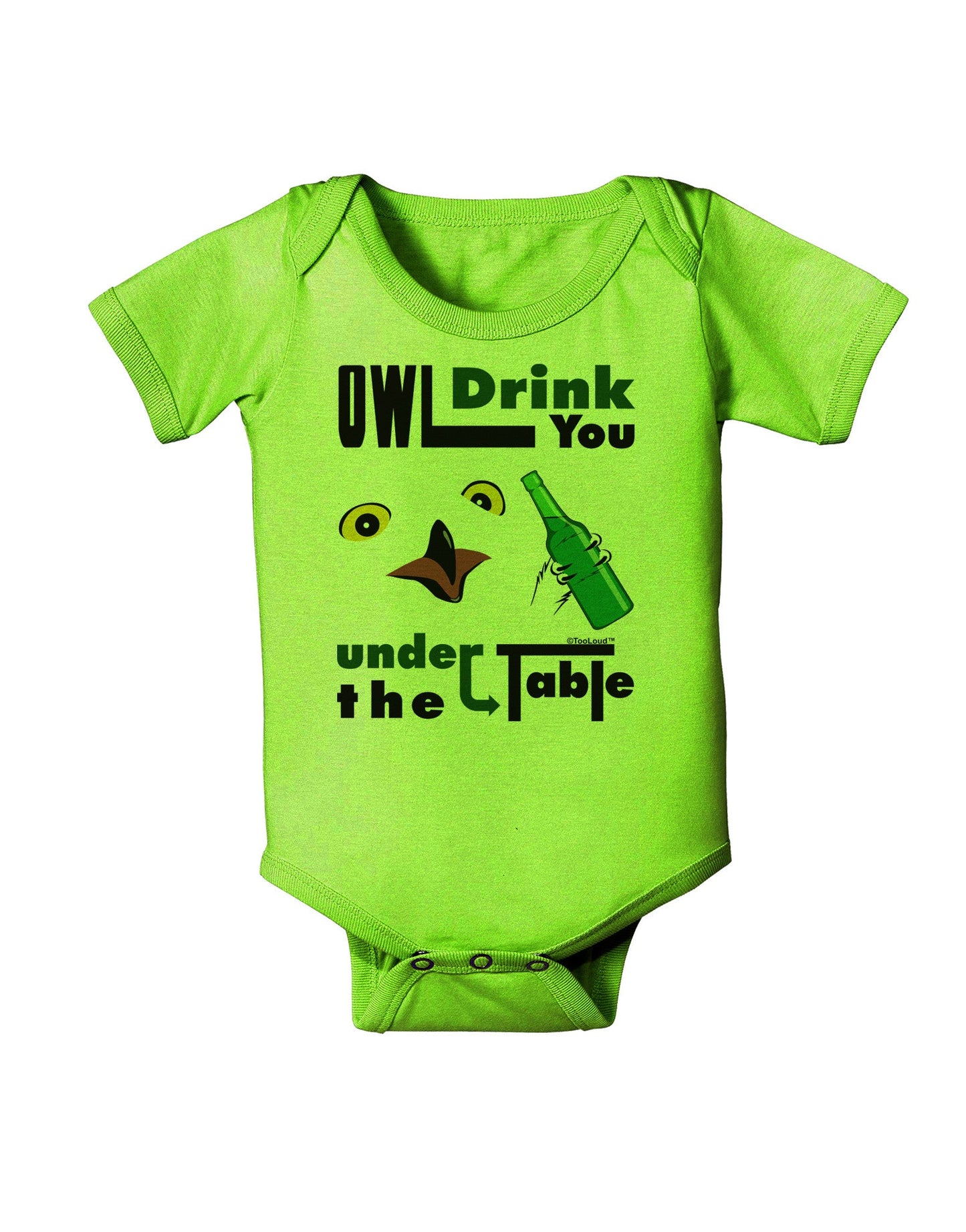 Owl Drink You Under the Table Baby Romper Bodysuit-Baby Romper-TooLoud-Lime-06-Months-Davson Sales