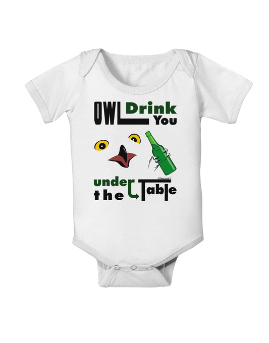 Owl Drink You Under the Table Baby Romper Bodysuit-Baby Romper-TooLoud-White-06-Months-Davson Sales