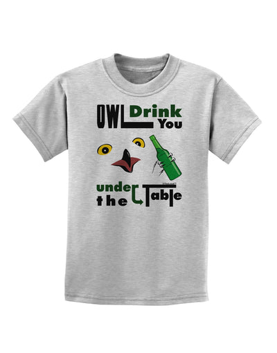 Owl Drink You Under the Table Childrens T-Shirt-Childrens T-Shirt-TooLoud-AshGray-X-Small-Davson Sales