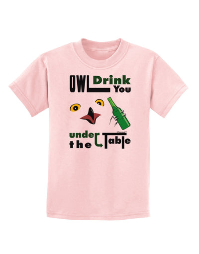 Owl Drink You Under the Table Childrens T-Shirt-Childrens T-Shirt-TooLoud-PalePink-X-Small-Davson Sales