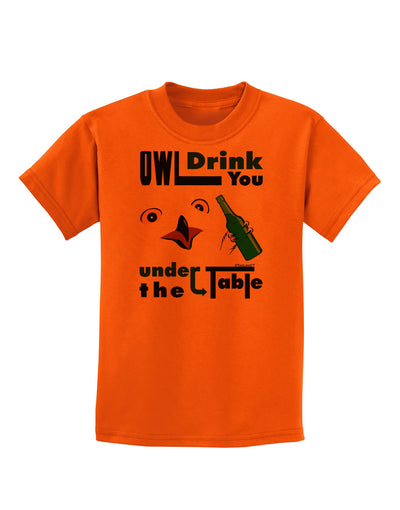 Owl Drink You Under the Table Childrens T-Shirt-Childrens T-Shirt-TooLoud-Orange-X-Small-Davson Sales