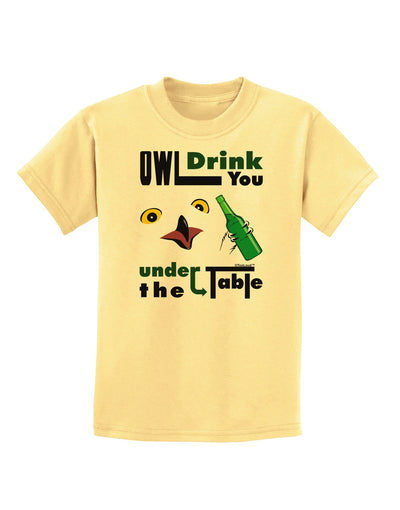 Owl Drink You Under the Table Childrens T-Shirt-Childrens T-Shirt-TooLoud-Daffodil-Yellow-X-Small-Davson Sales