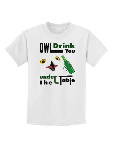 Owl Drink You Under the Table Childrens T-Shirt-Childrens T-Shirt-TooLoud-White-X-Small-Davson Sales