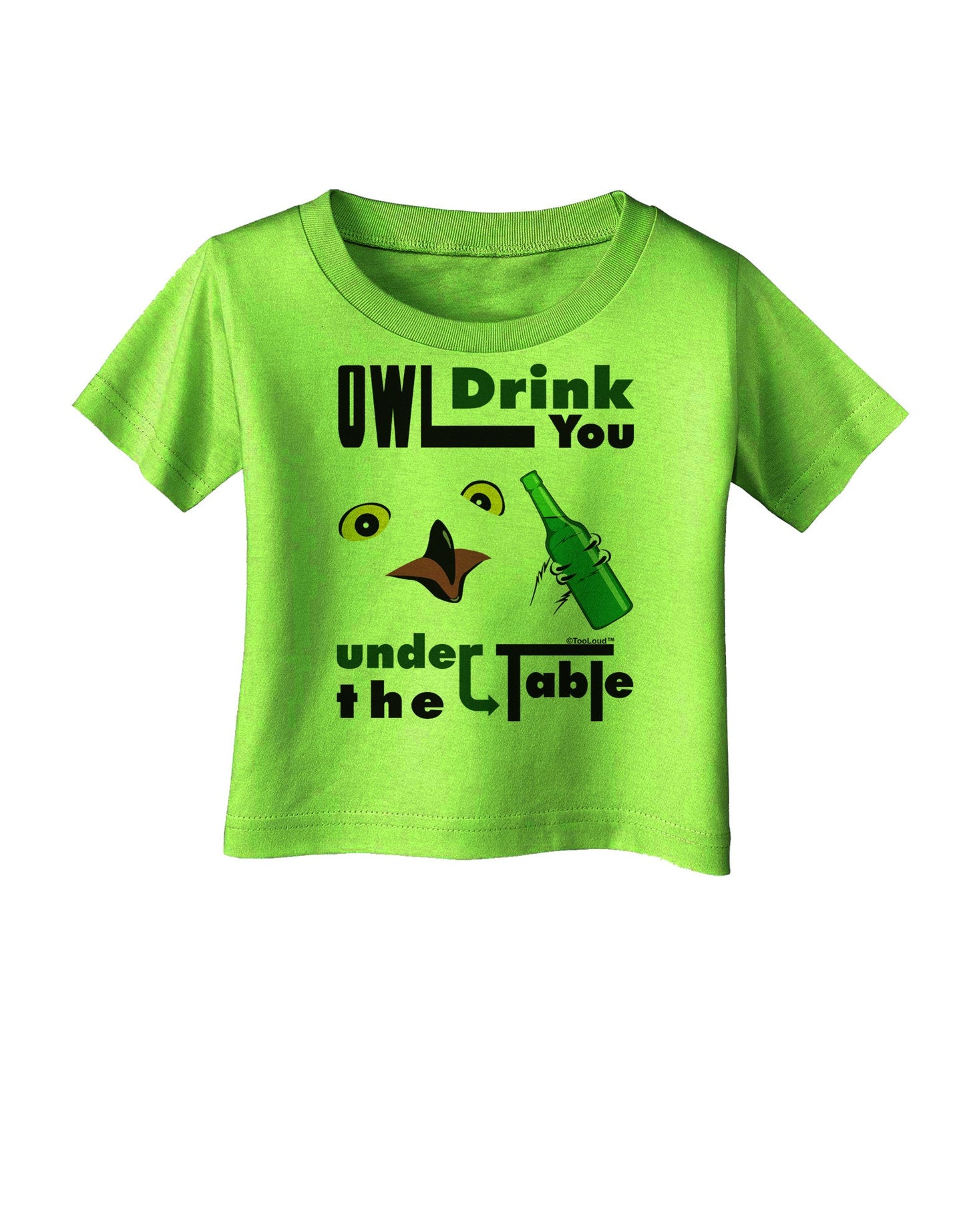 Owl Drink You Under the Table Infant T-Shirt-Infant T-Shirt-TooLoud-Lime-Green-06-Months-Davson Sales