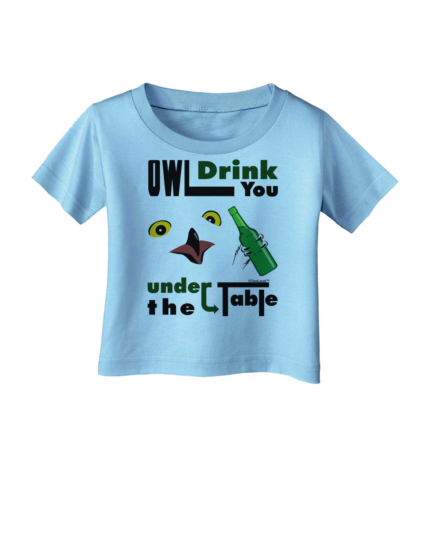 Owl Drink You Under the Table Infant T-Shirt-Infant T-Shirt-TooLoud-Aquatic-Blue-06-Months-Davson Sales