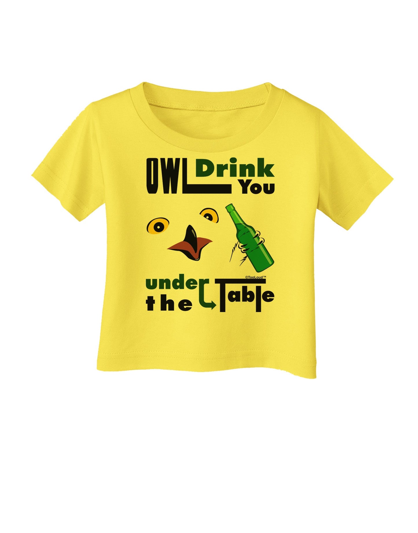 Owl Drink You Under the Table Infant T-Shirt-Infant T-Shirt-TooLoud-Yellow-06-Months-Davson Sales