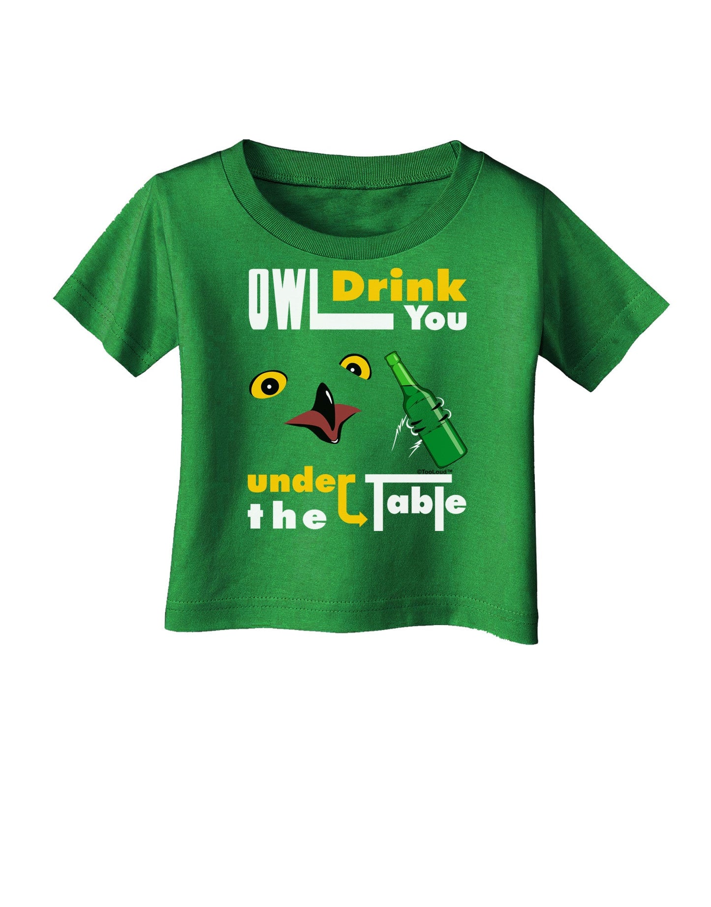 Owl Drink You Under the Table Infant T-Shirt Dark-Infant T-Shirt-TooLoud-Clover-Green-06-Months-Davson Sales