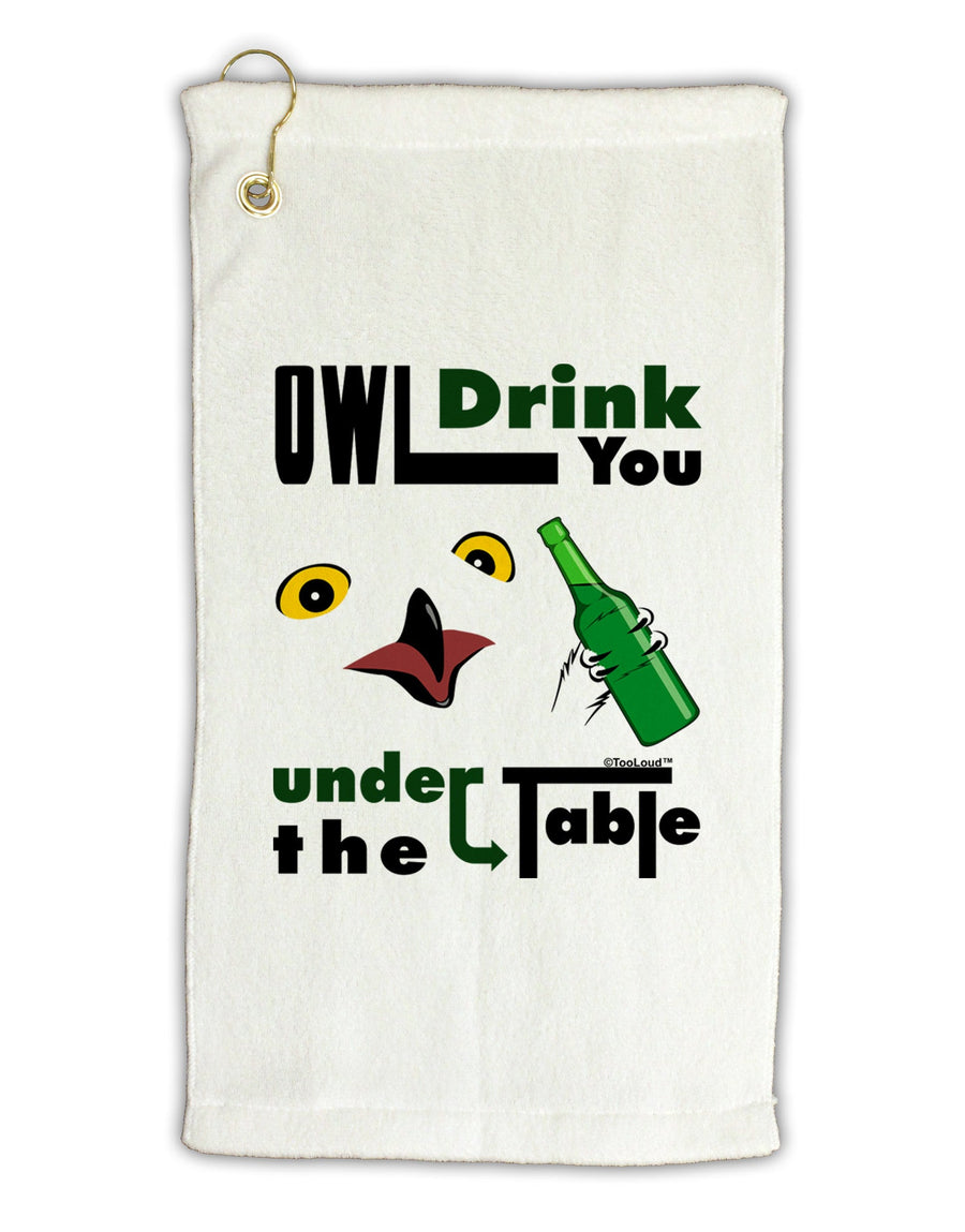 Owl Drink You Under the Table Micro Terry Gromet Golf Towel 16 x 25 inch-Golf Towel-TooLoud-White-Davson Sales