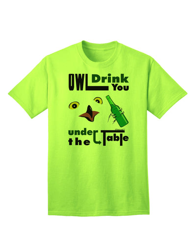 Owl Drink You Under the Table - Premium Adult T-Shirt for Fun-Loving Individuals-Mens T-shirts-TooLoud-Neon-Green-Small-Davson Sales