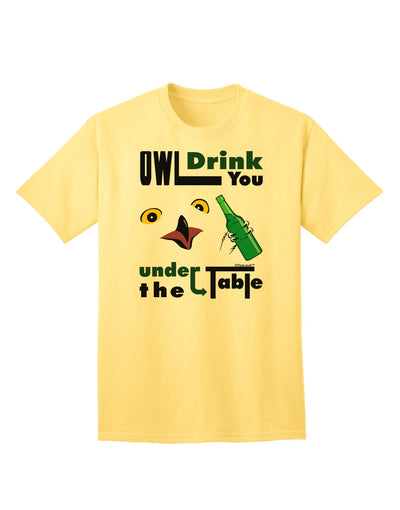 Owl Drink You Under the Table - Premium Adult T-Shirt for Fun-Loving Individuals-Mens T-shirts-TooLoud-Yellow-Small-Davson Sales