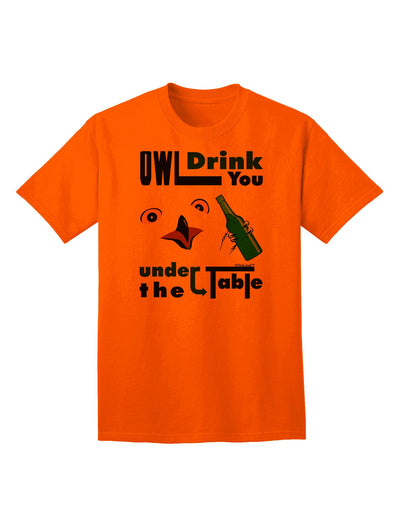 Owl Drink You Under the Table - Premium Adult T-Shirt for Fun-Loving Individuals-Mens T-shirts-TooLoud-Orange-Small-Davson Sales