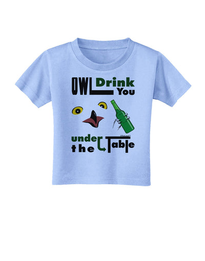 Owl Drink You Under the Table Toddler T-Shirt-Toddler T-Shirt-TooLoud-Aquatic-Blue-2T-Davson Sales