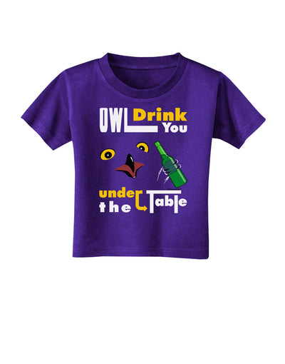 Owl Drink You Under the Table Toddler T-Shirt Dark-Toddler T-Shirt-TooLoud-Purple-2T-Davson Sales