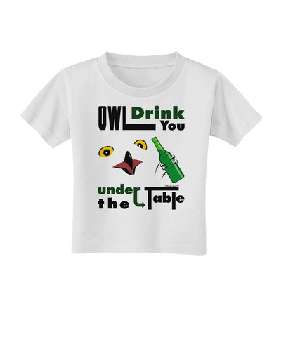 Owl Drink You Under the Table Toddler T-Shirt-Toddler T-Shirt-TooLoud-White-2T-Davson Sales