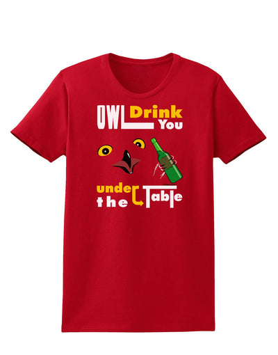 Owl Drink You Under the Table Womens Dark T-Shirt-TooLoud-Red-X-Small-Davson Sales