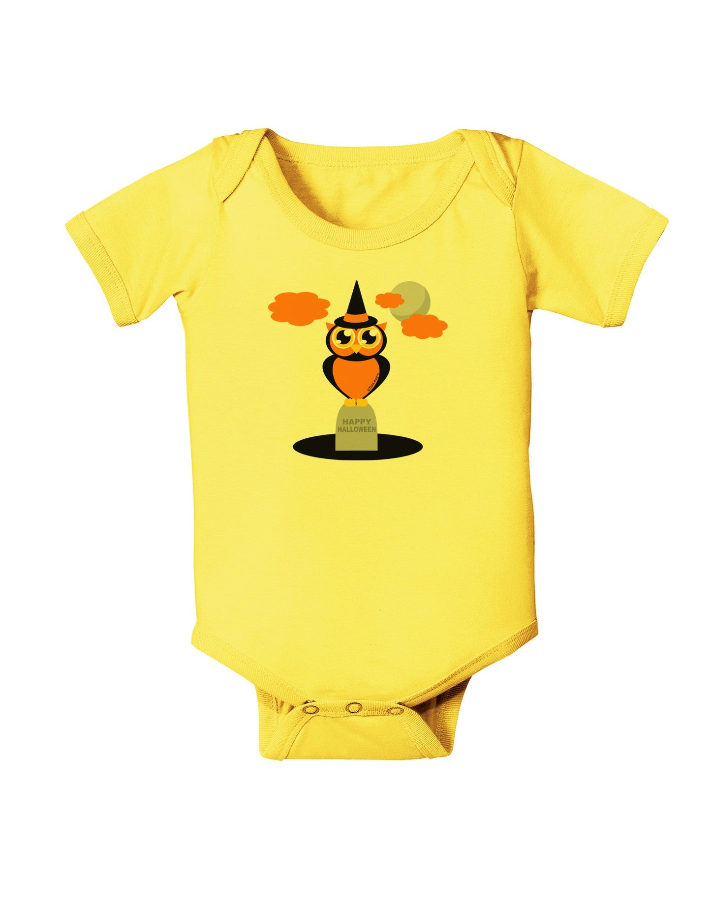 Owl Orange Baby Romper Bodysuit-Baby Romper-TooLoud-Yellow-06-Months-Davson Sales
