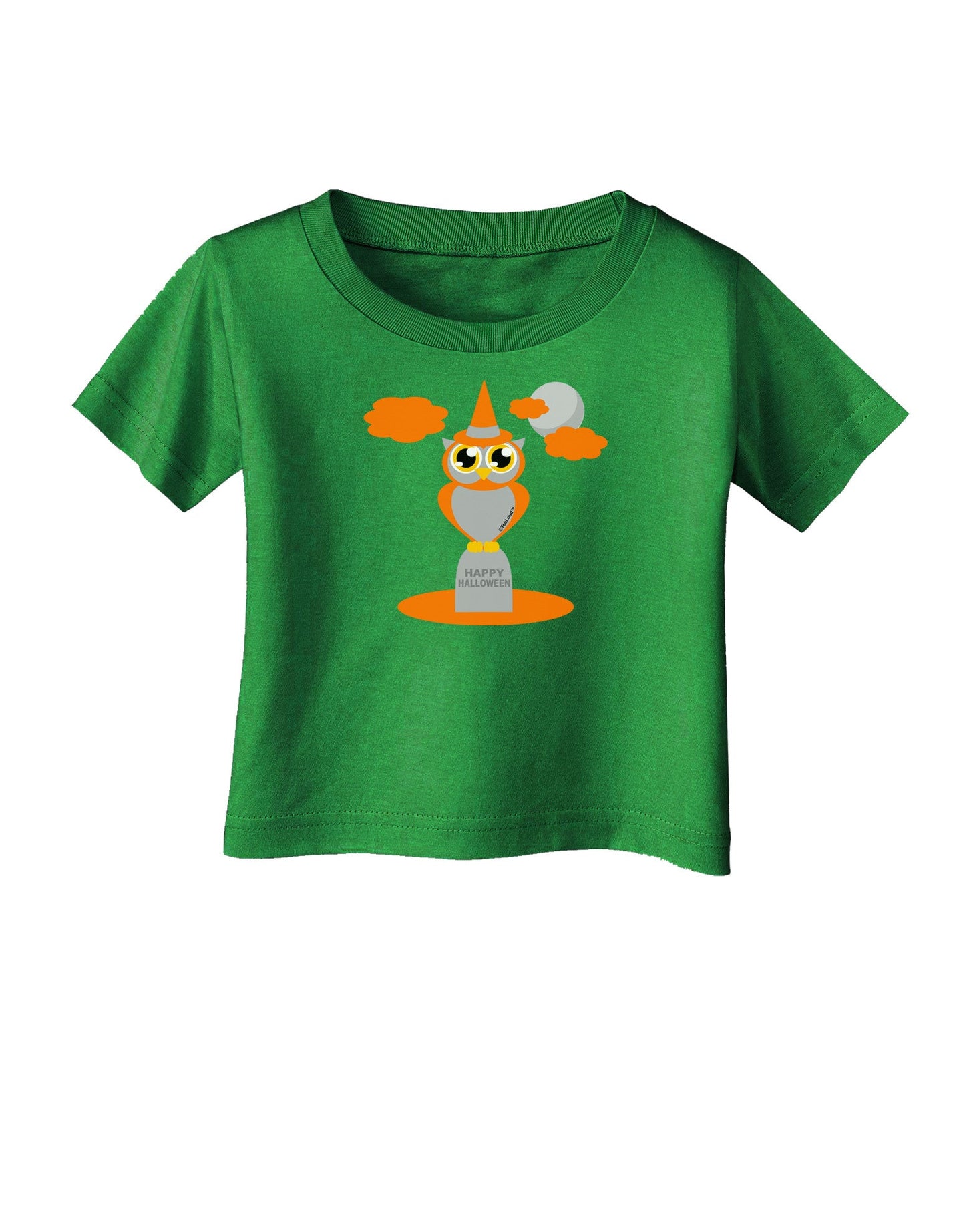 Owl Orange Infant T-Shirt Dark-Infant T-Shirt-TooLoud-Clover-Green-06-Months-Davson Sales