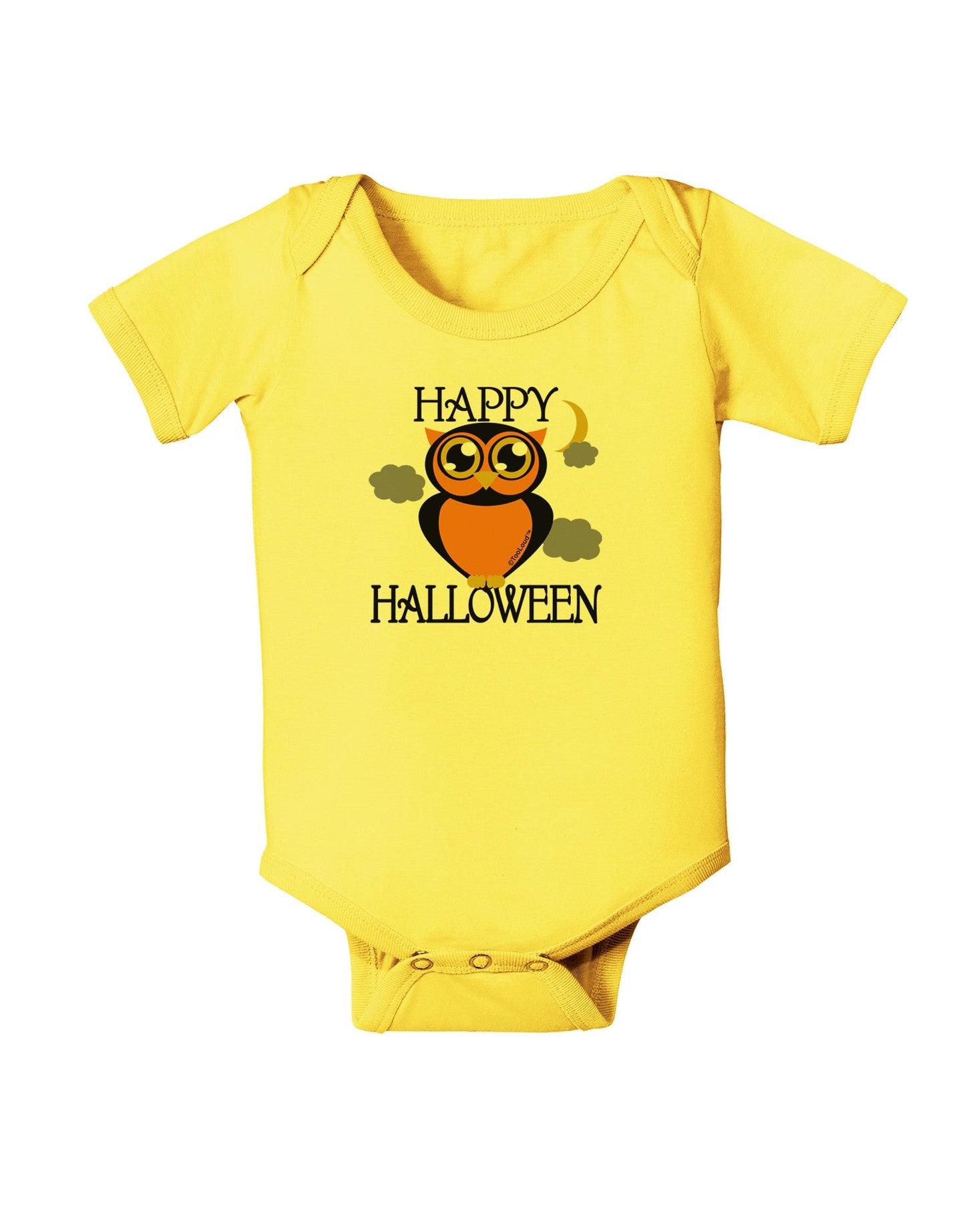 Owl Orange Text Baby Romper Bodysuit-Baby Romper-TooLoud-Yellow-06-Months-Davson Sales