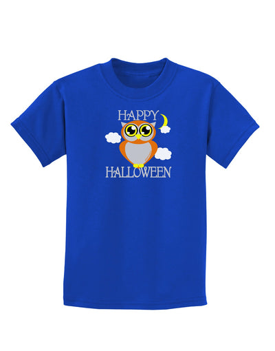 Owl Orange Text Childrens Dark T-Shirt-Childrens T-Shirt-TooLoud-Royal-Blue-X-Small-Davson Sales