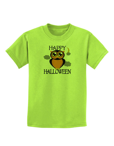 Owl Orange Text Childrens T-Shirt-Childrens T-Shirt-TooLoud-Lime-Green-X-Small-Davson Sales