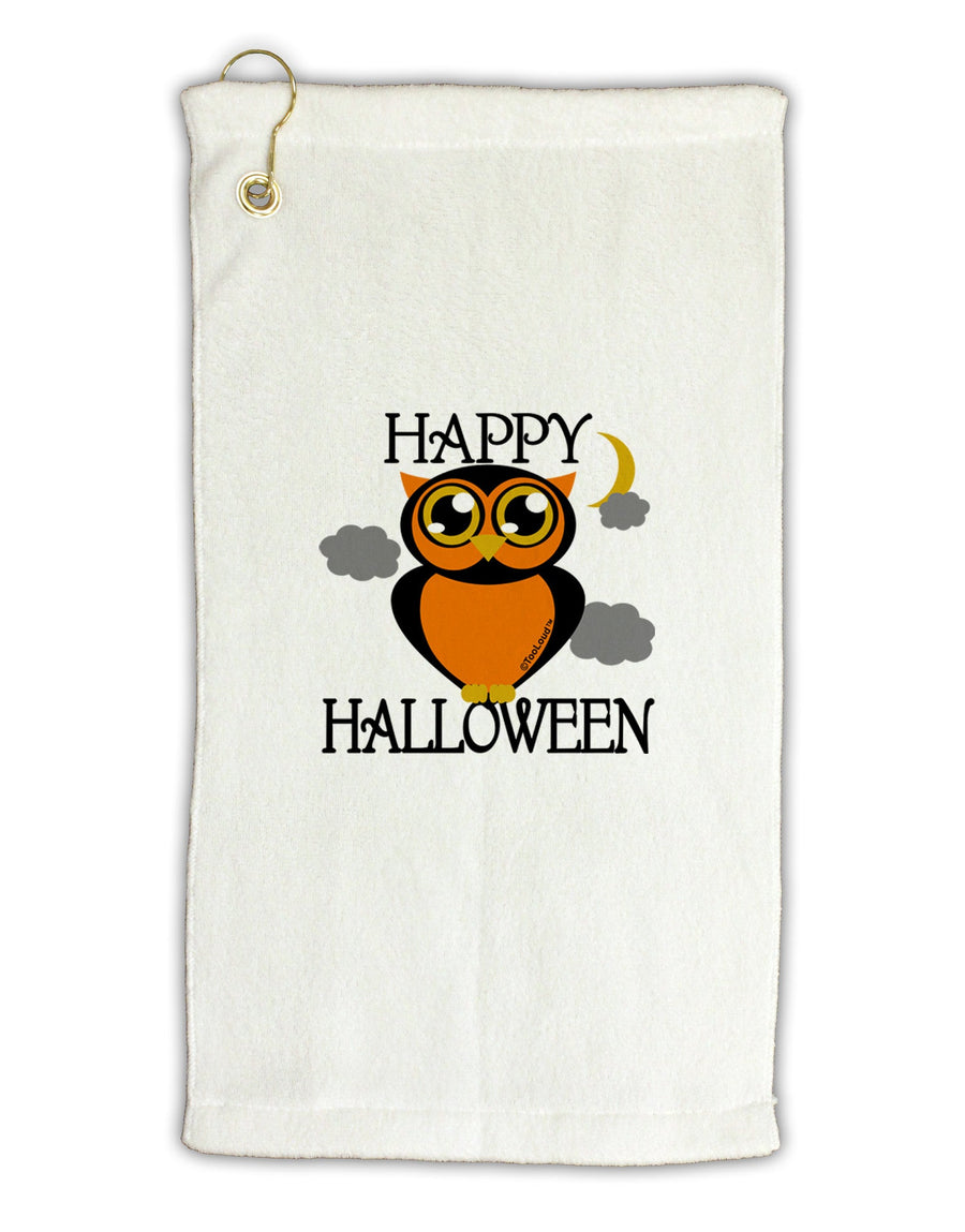 Owl Orange Text Micro Terry Gromet Golf Towel 16 x 25 inch-Golf Towel-TooLoud-White-Davson Sales