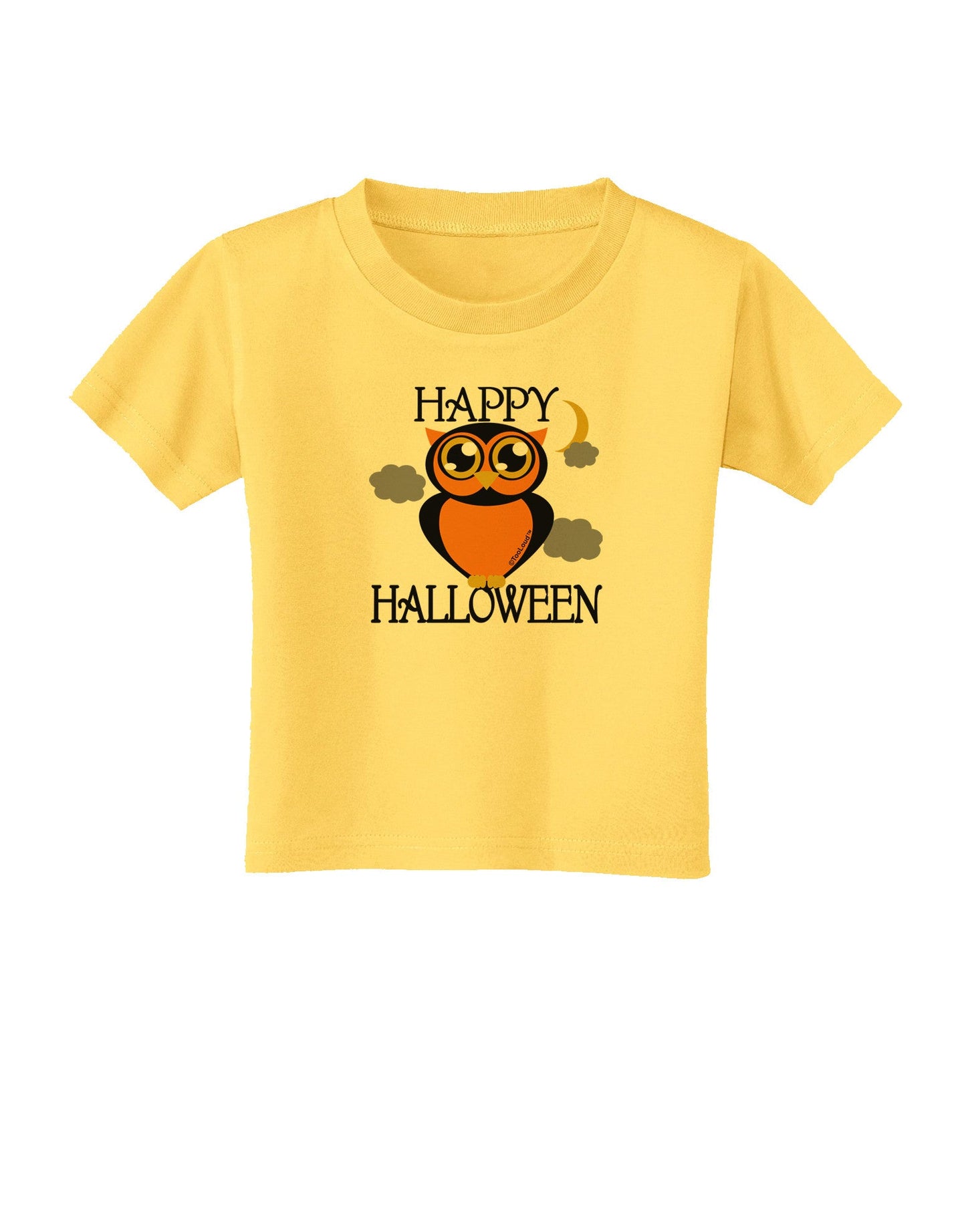 Owl Orange Text Toddler T-Shirt-Toddler T-Shirt-TooLoud-Yellow-2T-Davson Sales