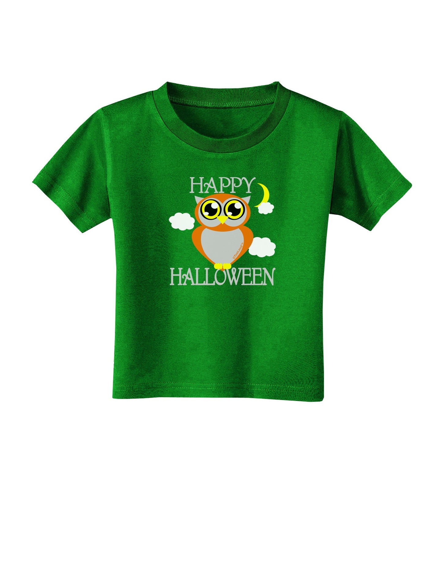 Owl Orange Text Toddler T-Shirt Dark-Toddler T-Shirt-TooLoud-Clover-Green-2T-Davson Sales