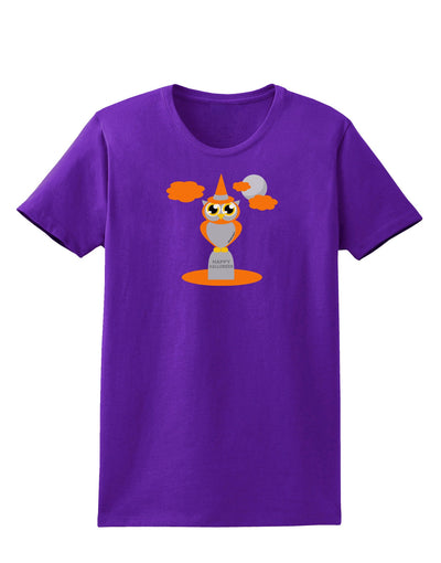 Owl Orange Womens Dark T-Shirt-TooLoud-Purple-X-Small-Davson Sales