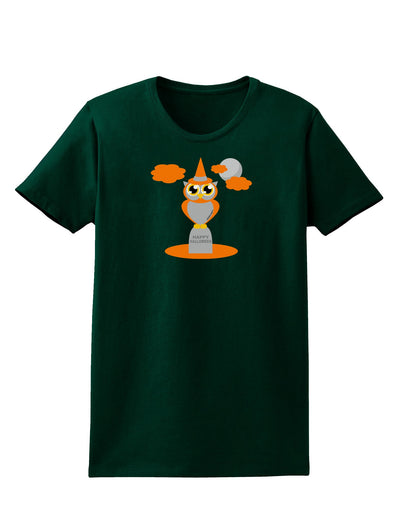 Owl Orange Womens Dark T-Shirt-TooLoud-Forest-Green-Small-Davson Sales