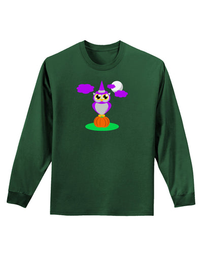 Owl Purple Adult Long Sleeve Dark T-Shirt-TooLoud-Dark-Green-Small-Davson Sales